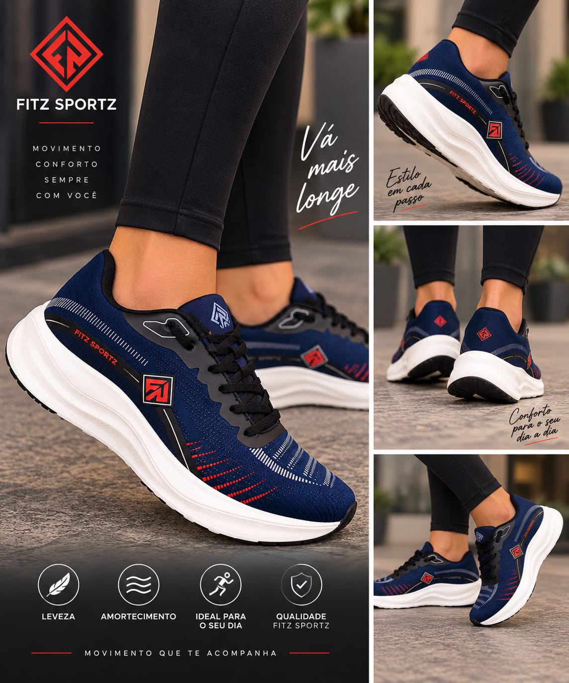 Tênis Feminino Fitz Sportz – Azul-Marinho